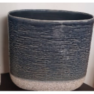 oval large blue vase