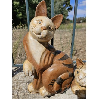 Cat decor in solid wood large size