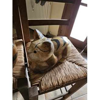 Cat decor in solid wood medium size