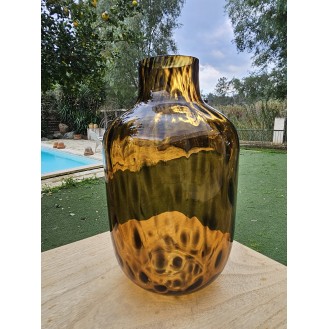 Amber Glass Vase Bottle Brown